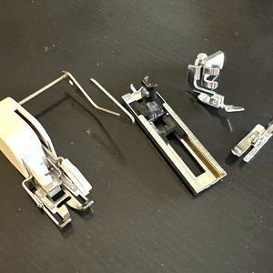 Lot of Low Shank Sewing Machine Presser Feet, incl Walking Foot, Button Hole